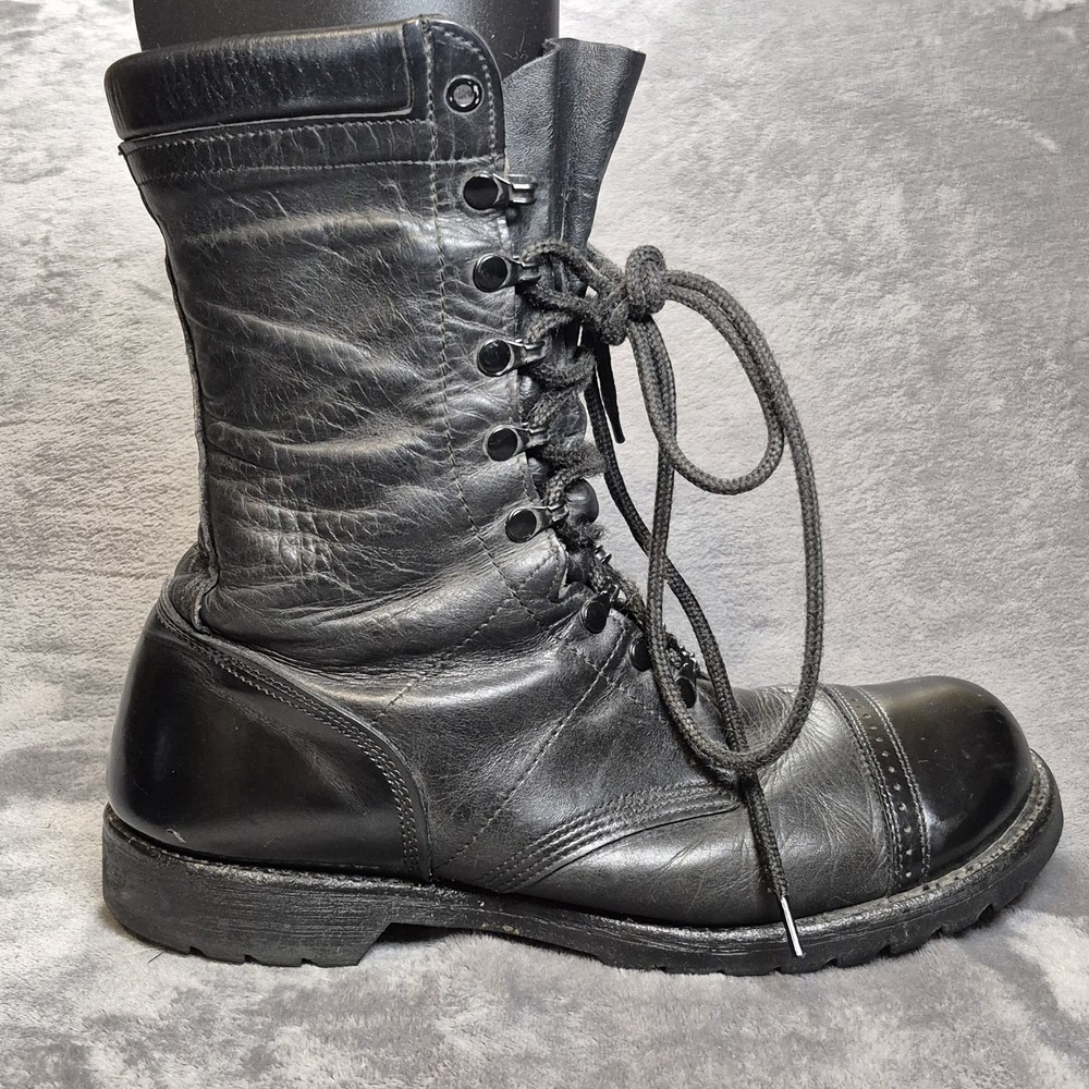 Corcoran Boots Mens 11 Black Leather 10" Jump 1500 Cap Toe Partrooper VTG USA